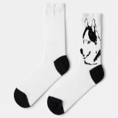 Siberian Husky Socks Husky Dog Socks Customize Socken (Linkes Detail)