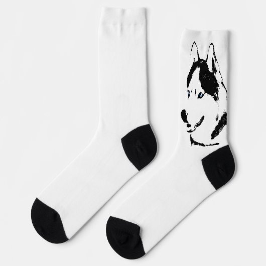 Siberian Husky Socks Husky Dog Socks Customize Socken (Linkes Detail)