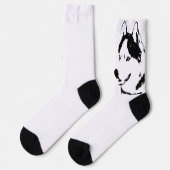 Siberian Husky Socks Husky Dog Socks Customize Socken (Linkes Detail)