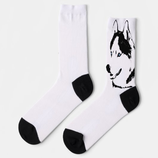Siberian Husky Socks Husky Dog Socks Customize Socken (Linkes Detail)