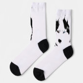 Siberian Husky Socks Husky Eyes Socks Customize Socken (Linkes Detail)