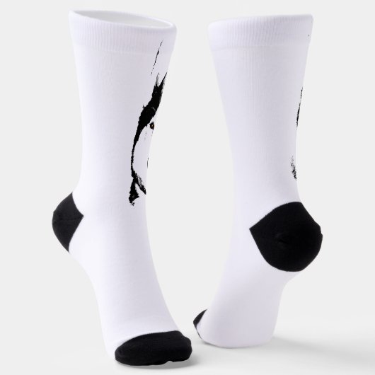 Siberian Husky Socks Husky Eyes Socks Customize Socken (Gewinkelt)