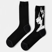 Siberian Husky Socks Husky Pup Socks Customize Socken (Linkes Detail)