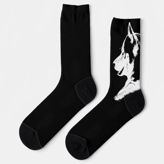 Siberian Husky Socks Husky Pup Socks Customize Socken (Linkes Detail)