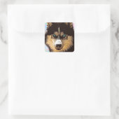 Siberian Husky Square Sticker (Tasche)