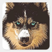 Siberian Husky Square Sticker (Vorderseite)