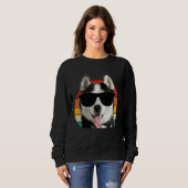 Siberian Husky Sunglasses Funny Sweatshirt (Vorne ganz)