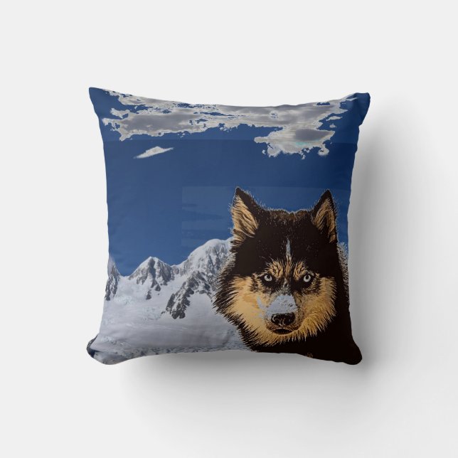 Siberian Husky Throw Kissen (Vorderseite)