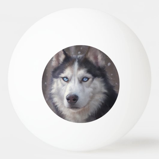 Siberian Husky Tischtennisball (Vorderseite)
