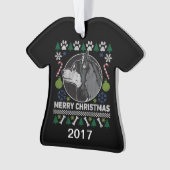 Siberian Husky Ugly Christmas Sweater Ornament (Vorderseite)