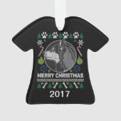 Siberian Husky Ugly Christmas Sweater Ornament (Rückseite)