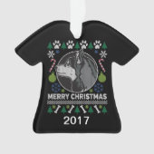 Siberian Husky Ugly Christmas Sweater Ornament (Vorderseite)