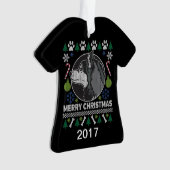 Siberian Husky Ugly Christmas Sweater Ornament (Vorderseite)
