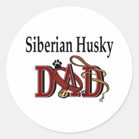 Siberian Husky Vater Sticker (Vorderseite)