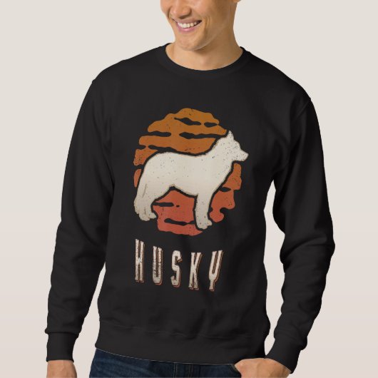 Siberian Husky Vintage Retro Classic Dog Sunset Sweatshirt (Vorderseite)