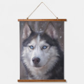 Siberian Husky Wandteppich Mit Holzrahmen (Vorderseite)