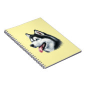 Siberian Husky Watercolor Portrait  Notizblock (Rechte Seite)