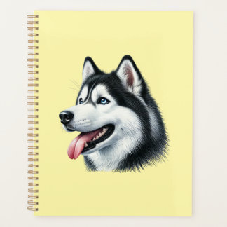 Siberian Husky Watercolor Portrait  Planer