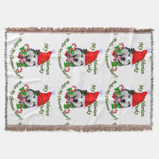 Siberian Husky Weihnachten Decke (Vorderseite)