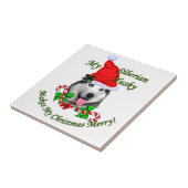 Siberian Husky Weihnachten Fliese (Seite)