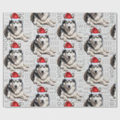 Siberian Husky Weihnachten für Hundefreunde Geschenkpapier (Flach)