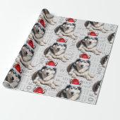 Siberian Husky Weihnachten für Hundefreunde Geschenkpapier (Ungerollt)