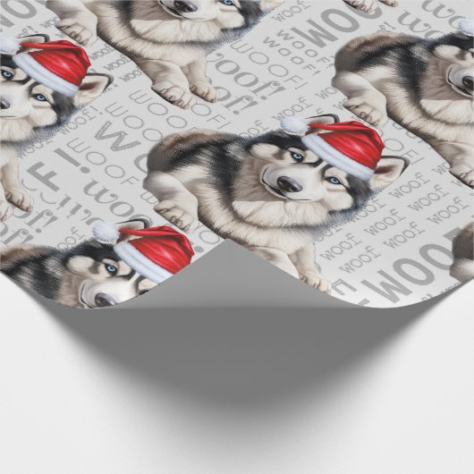 Siberian Husky Weihnachten für Hundefreunde Geschenkpapier (Ecke)