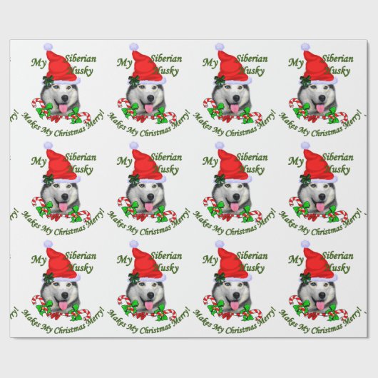 Siberian Husky Weihnachten Geschenkpapier (Flach)