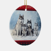 Siberian Husky Weihnachten Keramik Ornament (Rechts)