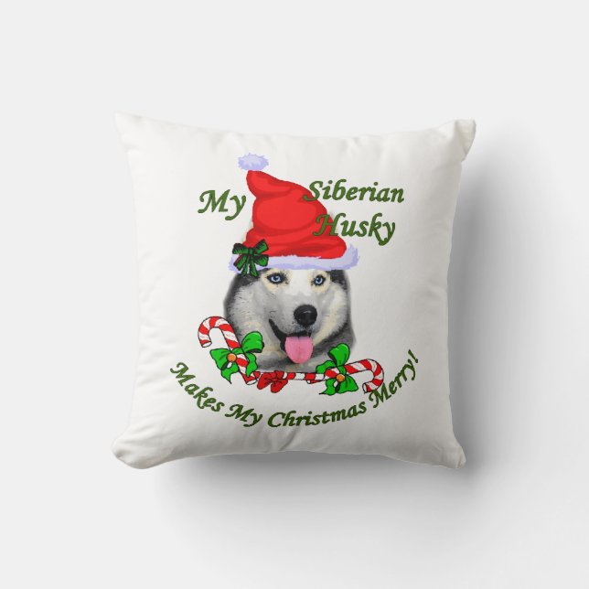 Siberian Husky Weihnachten Kissen (Vorderseite)
