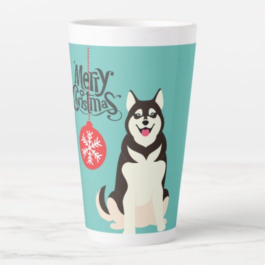 Siberian Husky Weihnachten Milchtasse (Vorderseite)