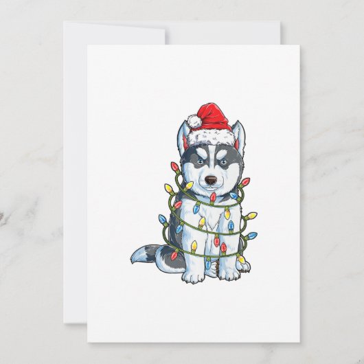 Siberian Husky Weihnachtsbaum Lichter Weihnachten (Vorderseite)