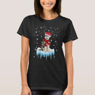 Siberian Husky Weihnachtsbaum Lichter Weihnachten  T-Shirt