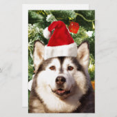 Siberian Husky Weihnachtsbaum Ornamente Schneemann Briefpapier (Vorne/Hinten)