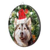 Siberian Husky Weihnachtsbaum Ornamente Schneemann Dartscheibe (Vorderseite rechts)