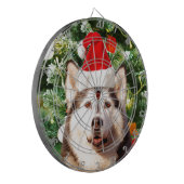 Siberian Husky Weihnachtsbaum Ornamente Schneemann Dartscheibe (Vorderseite Links)