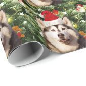 Siberian Husky Weihnachtsbaum Ornamente Schneemann Geschenkpapier (Rolleneckpunkt)