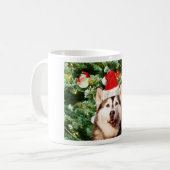 Siberian Husky Weihnachtsbaum Ornamente Schneemann Kaffeetasse (Vorderseite Links)