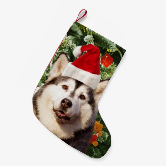 Siberian Husky Weihnachtsbaum Ornamente Schneemann Kleiner Weihnachtsstrumpf (Vorderansicht (hängend))
