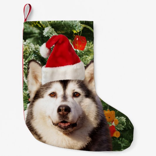 Siberian Husky Weihnachtsbaum Ornamente Schneemann Kleiner Weihnachtsstrumpf (Vorderseite)