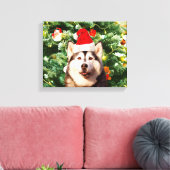 Siberian Husky Weihnachtsbaum Ornamente Schneemann Leinwanddruck (Insitu (Wohnzimmer))