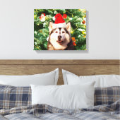Siberian Husky Weihnachtsbaum Ornamente Schneemann Leinwanddruck (Insitu (Schlafzimmer))