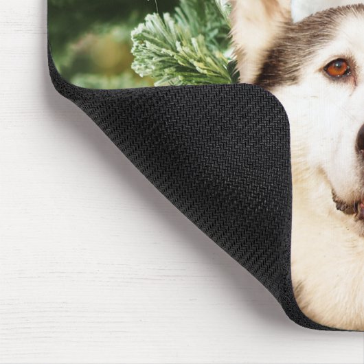 Siberian Husky Weihnachtsbaum Ornamente Schneemann Mousepad (Ecke)
