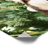 Siberian Husky Weihnachtsbaum Ornamente Schneemann Poster (Ecke)