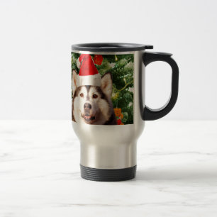 Siberian Husky Weihnachtsbaum Ornamente Schneemann Reisebecher