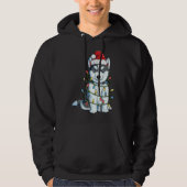 Siberian Husky Weihnachtsfeier Weihnachtsmannmütze Hoodie (Vorderseite)