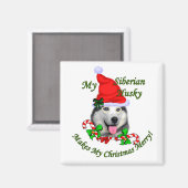 Siberian Husky Weihnachtsgeschenke Magnet (Vorderseite/Rückseite)