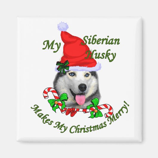 Siberian Husky Weihnachtsgeschenke Magnet (Vorne)