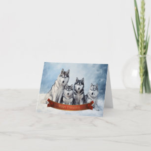 Siberian Husky Weihnachtskarte Feiertagskarte