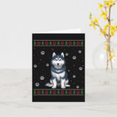 Siberian Husky Weihnachtskraut Xmas Haustier D Karte (Gelbe Blume)